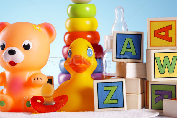 Jouets pour bébés table fond amusement garçon [[stock_photo]] © BrunoWeltmann