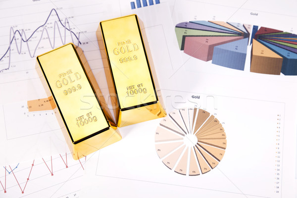 Gold Bars Graphen Statistik Geld Metall Stock foto © BrunoWeltmann