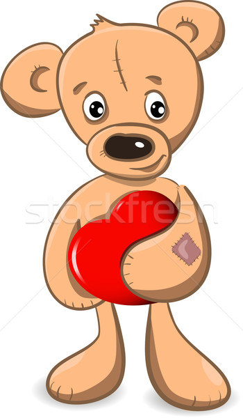 Teddybeer hart illustratie Rood liefde Stockfoto © brux