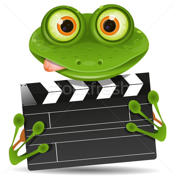 Frog with movie clapper Stock photo © brux