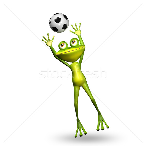 3D Illustration Frog with a Soccer Ball Stock photo © brux