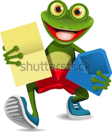 Stok fotoğraf: Kurbağa · ressam · örnek · yeşil · sanatçı · paletine