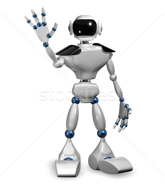 Beyaz robot 3d illustration teknoloji Metal bilim Stok fotoğraf © brux