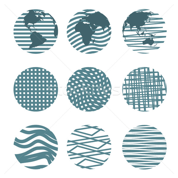 Farklı circles örnek dokuz mavi semboller Stok fotoğraf © brux