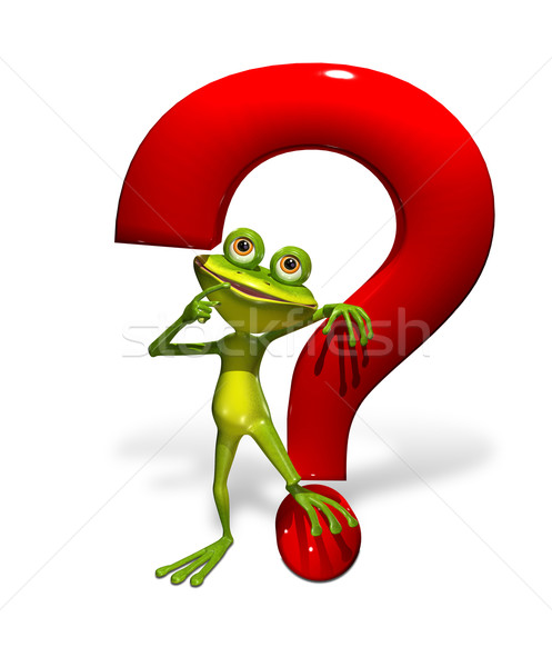 Frosch Fragezeichen abstrakten Illustration rot Sitzung Stock foto © brux