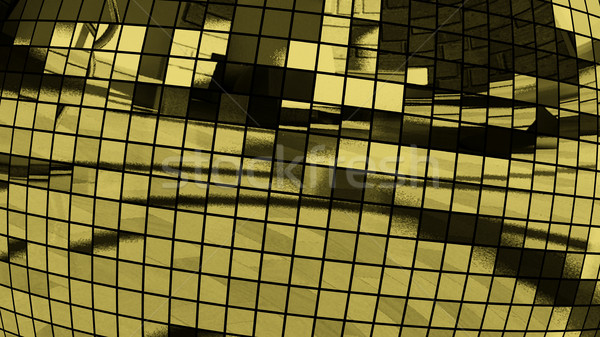 3d illustration gouden disco ball abstract cijfer textuur Stockfoto © brux
