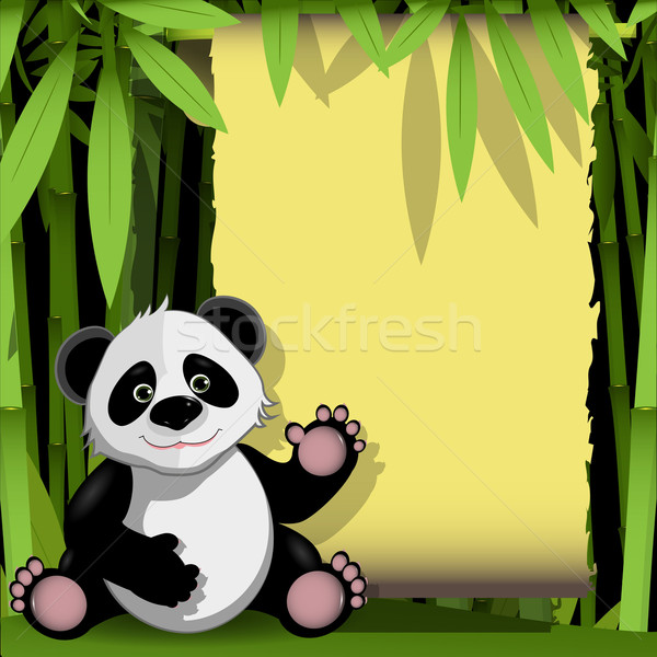 jolly panda in a bamboo forest Stock photo © brux