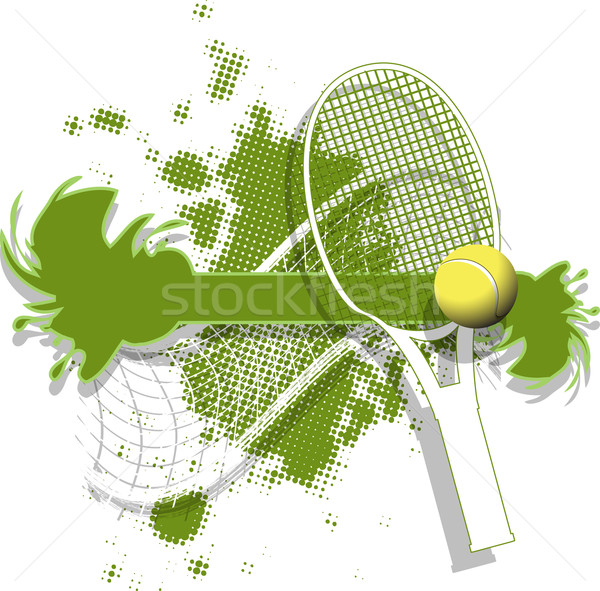 Tenis ilustracja piłka tenisowa streszczenie zielone niebo Zdjęcia stock © brux