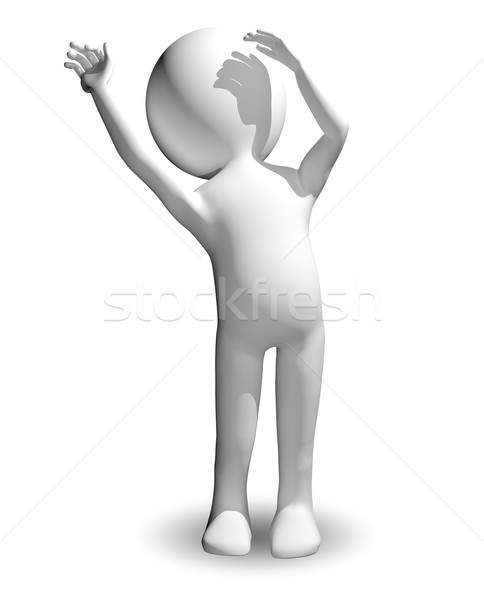 Emocji 3D streszczenie ilustracja biały człowiek głowie Zdjęcia stock © brux