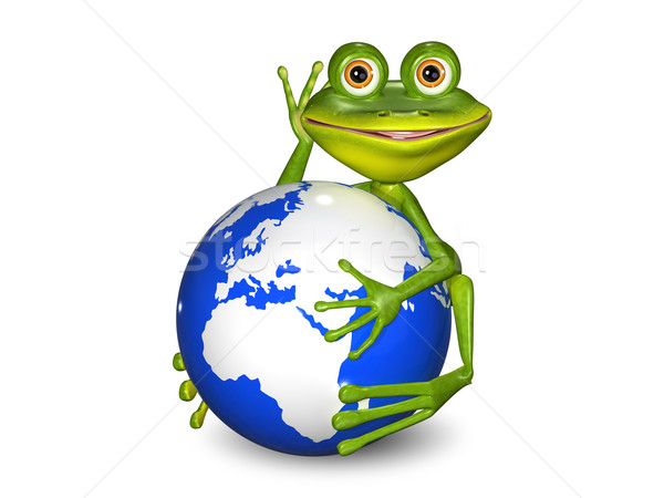frog on Globe Stock photo © brux