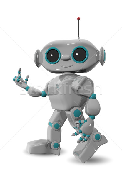 Spaceru wesoły robot 3d ilustracji komputera metal Zdjęcia stock © brux