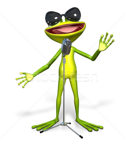Frog with microphone Stock photo © brux