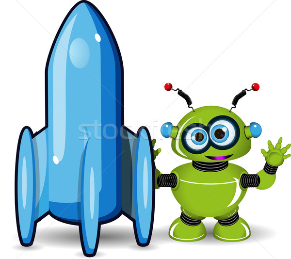 Green Robot and Rocket Stock photo © brux