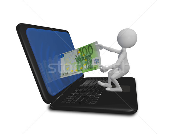 Człowiek laptop euro streszczenie ilustracja osoby Zdjęcia stock © brux