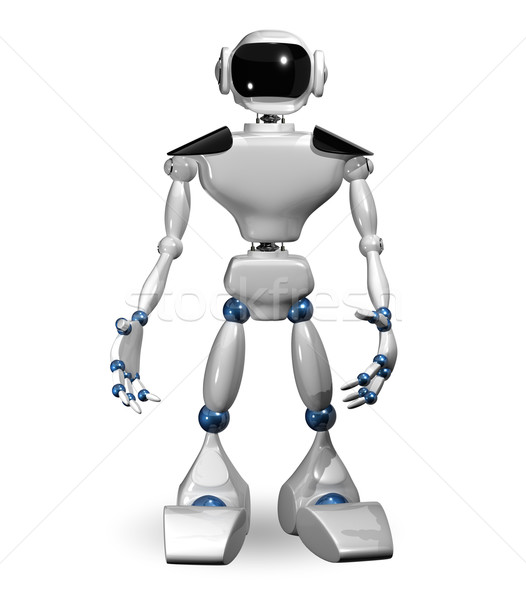 Beyaz robot 3d illustration teknoloji Metal bilim Stok fotoğraf © brux
