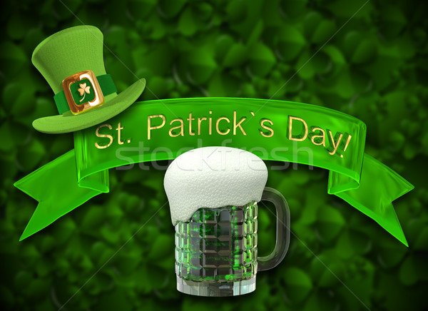 3D Illustration of a Mug of Green Beer Stock photo © brux