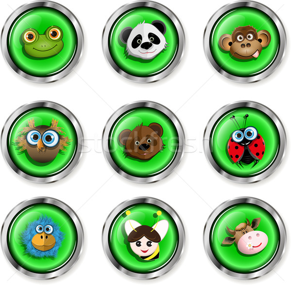 Cartoon animal icons Stock photo © brux