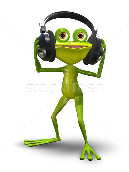 Frog with Headphones Stock photo © brux