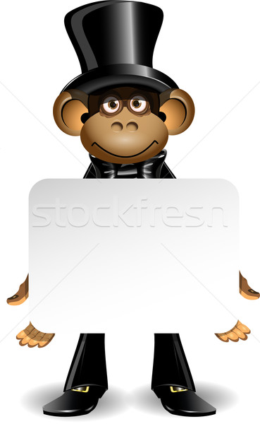 monkey in a top hat with white background Stock photo © brux