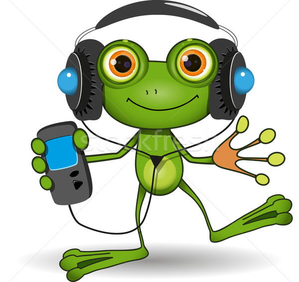 Frog in Headphones Stock photo © brux