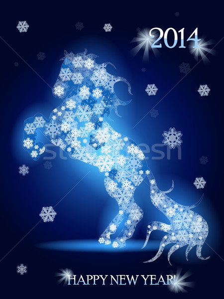 snow horse Stock photo © brux