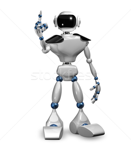 Branco robô ilustração 3d tecnologia metal ciência Foto stock © brux