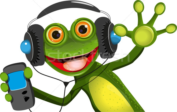 Frog In Headphones Stock photo © brux