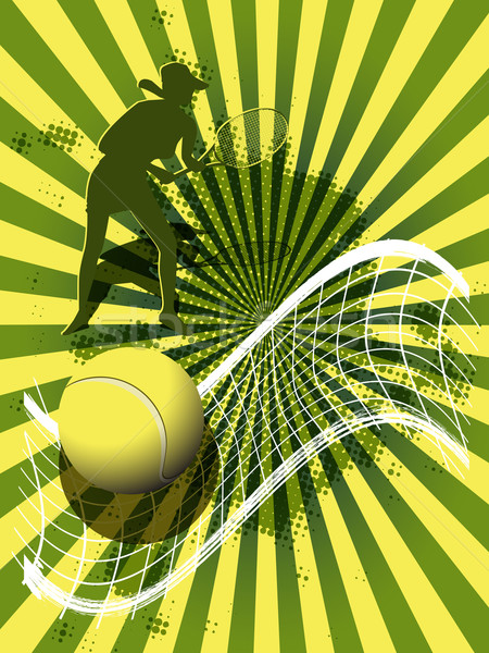 Sportowe tenis ilustracja piłka tenisowa streszczenie zielone Zdjęcia stock © brux