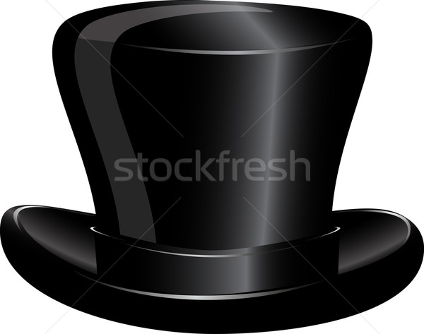 Hat Zylinder Illustration schwarz weiß Mann Stock foto © brux