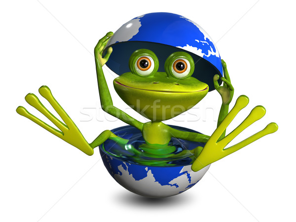 frog in the globe Stock photo © brux