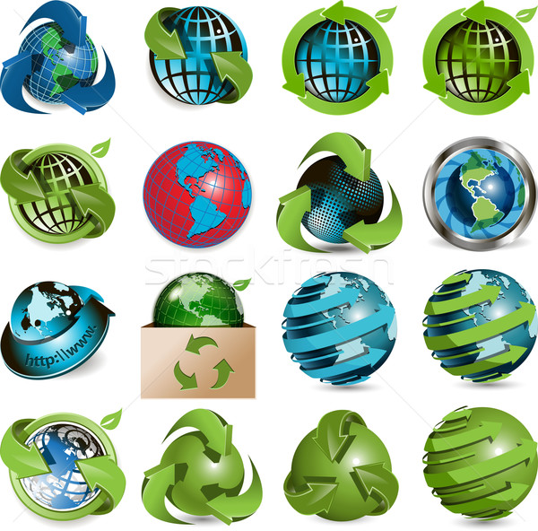 Foto stock: ícones · globo · dezesseis · branco · internet · terra