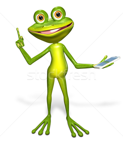 frog with a smartphone Stock photo © brux