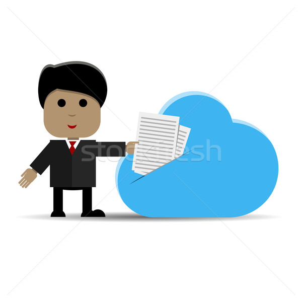 Felhő szolgáltatás absztrakt illusztráció férfi raktár Stock fotó © brux