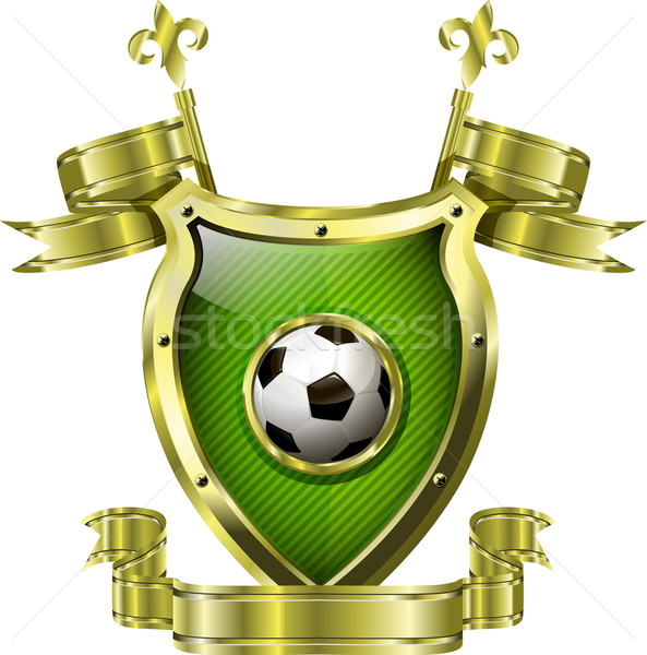 Fútbol ilustración resumen metálico escudo balón de fútbol Foto stock © brux