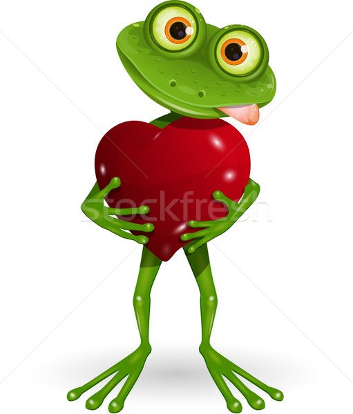 лягушка · сердце · иллюстрация · веселый · зеленый · улыбка - Векторная  графика © brux (#4176527) | Stockfresh