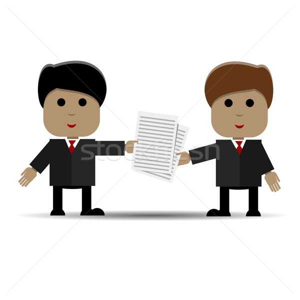 üzleti megbeszélés absztrakt illusztráció két személy férfi üzletember Stock fotó © brux