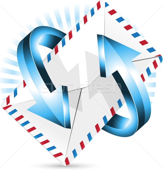 封筒 青 抽象的な 実例 矢印 ストックフォト © brux