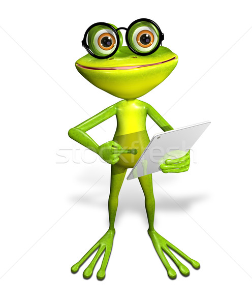 frog with tablet Stock photo © brux