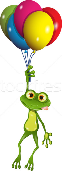 Frog on balloons Stock photo © brux