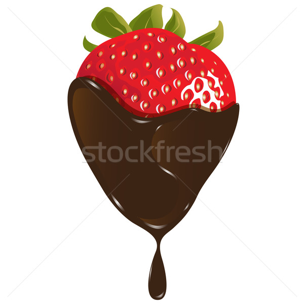 Strawberry in chocolate Stock photo © brux