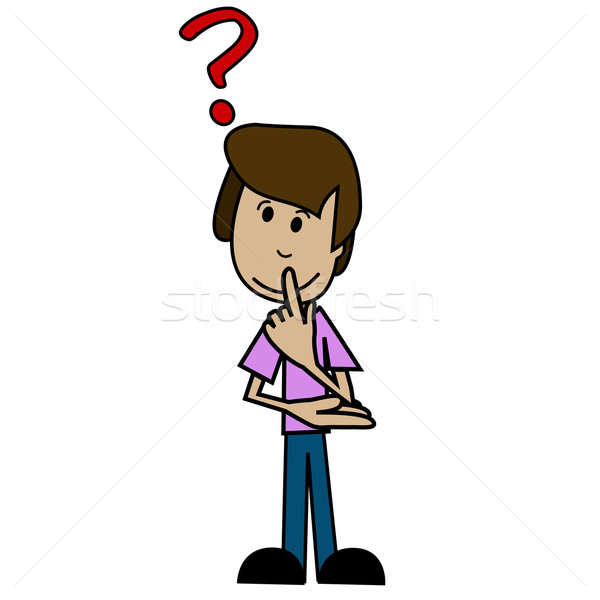 Cartoon man and a question mark Stock photo © brux