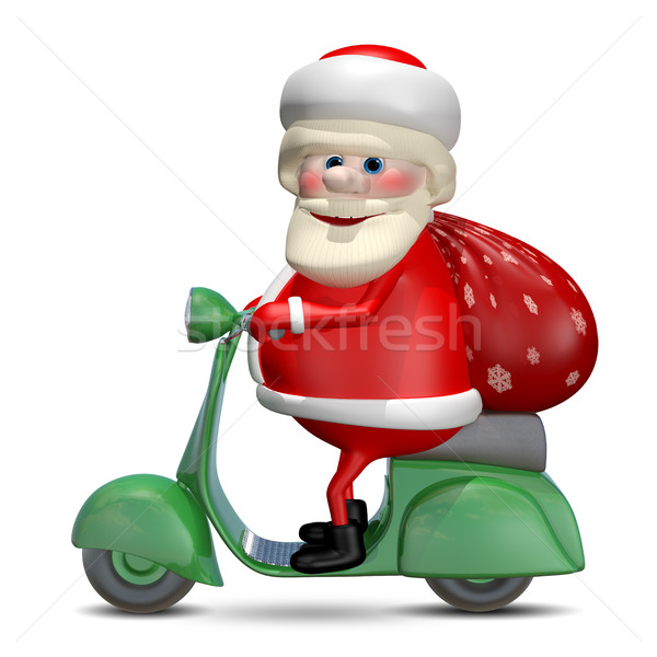 3D Illustration of Santa Claus on a Motor Scooter Stock photo © brux