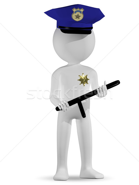 Policjant 3d ilustracji streszczenie biały strony bezpieczeństwa Zdjęcia stock © brux