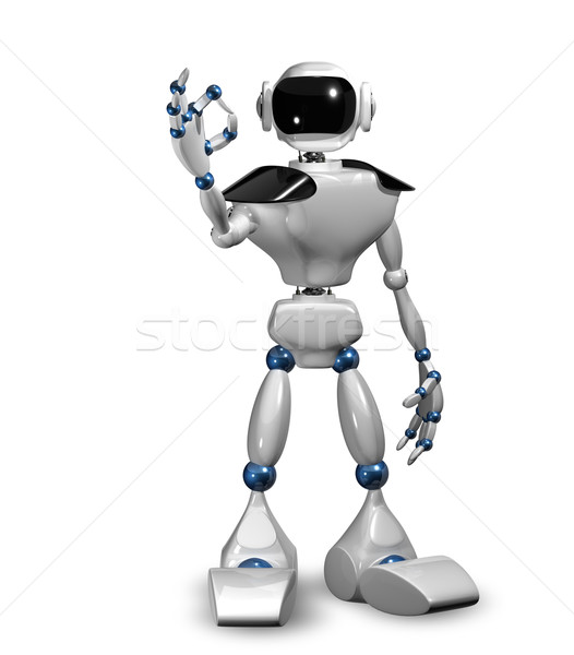 Branco robô ilustração 3d tecnologia metal ciência Foto stock © brux