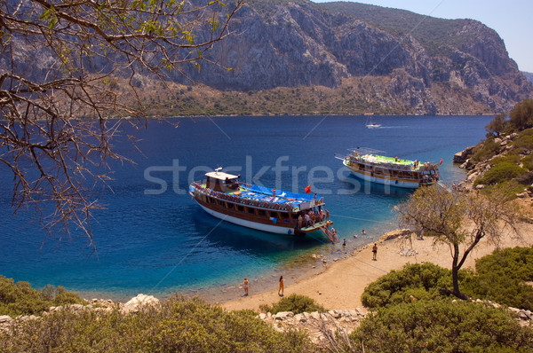 Cruise boats in Aegean sea Stock photo © bryndin