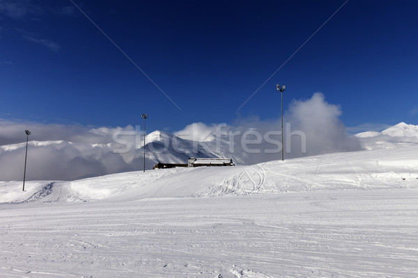 Ski slope and hotel in winter mountains Stock photo © BSANI