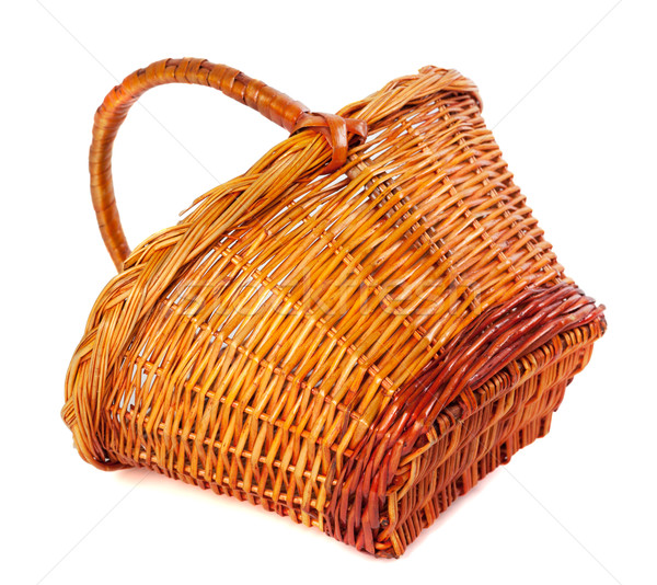 Empty wicker basket on white background Stock photo © BSANI