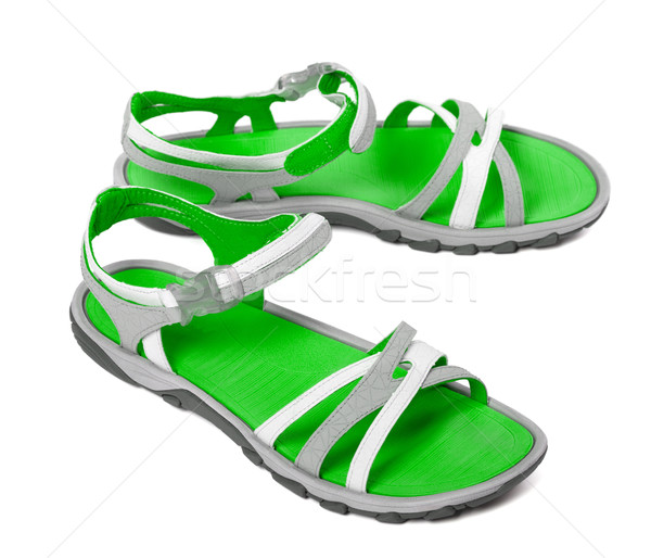 Pair of summer sandals on white background Stock photo © BSANI