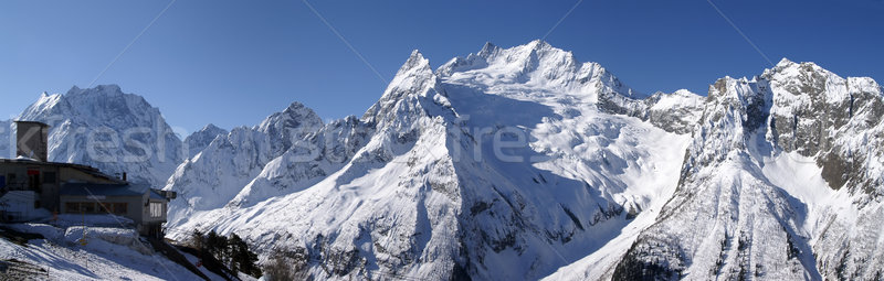Cáucaso montanhas panorama esquiar recorrer céu Foto stock © BSANI