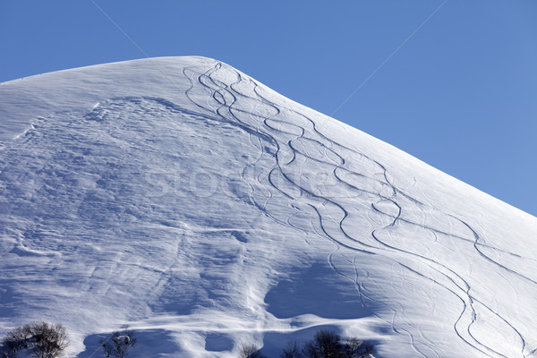 Off piste slope with trace of skis on snow Stock photo © BSANI